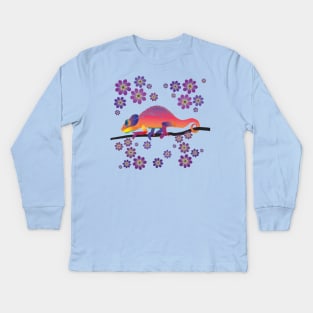 Rainbow chameleon Kids Long Sleeve T-Shirt